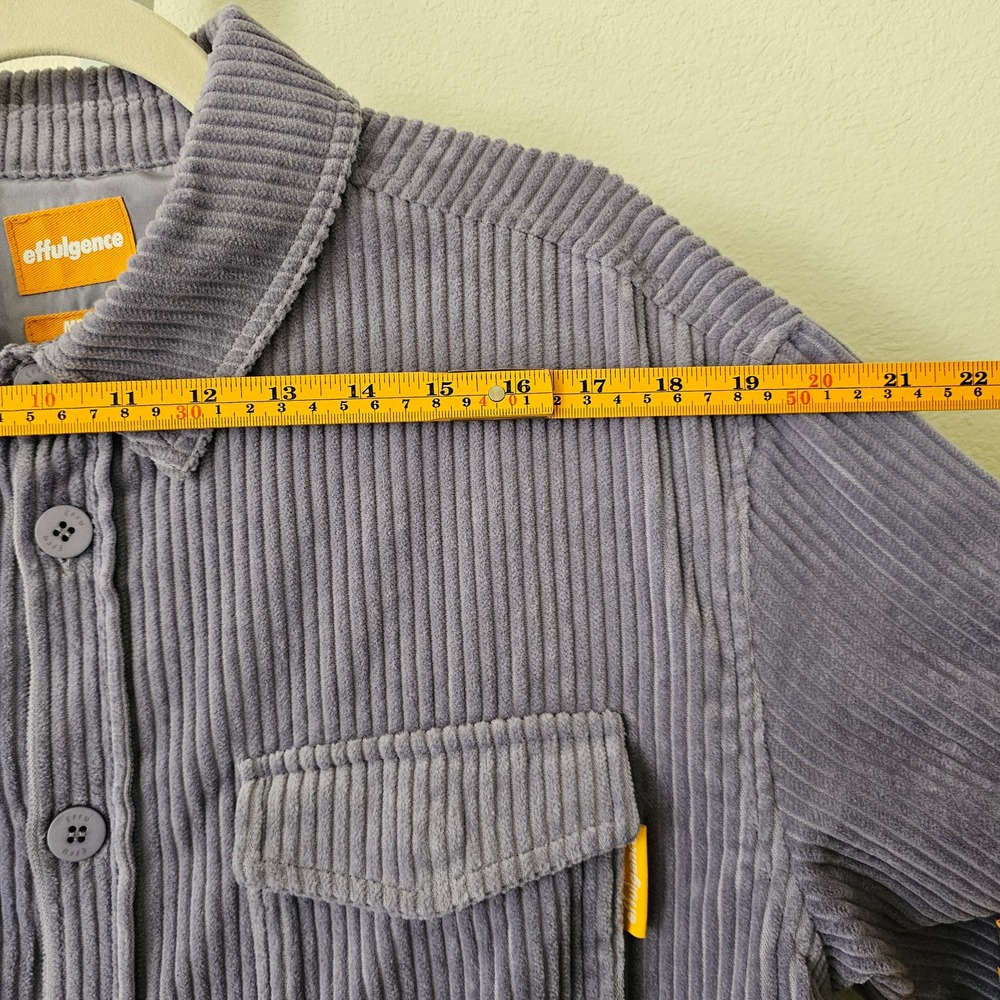 EFFULGENCE Men's Long Sleeve Lavender Corduroy Button Overshirt Jacket Sz M - Picture 14 of 16